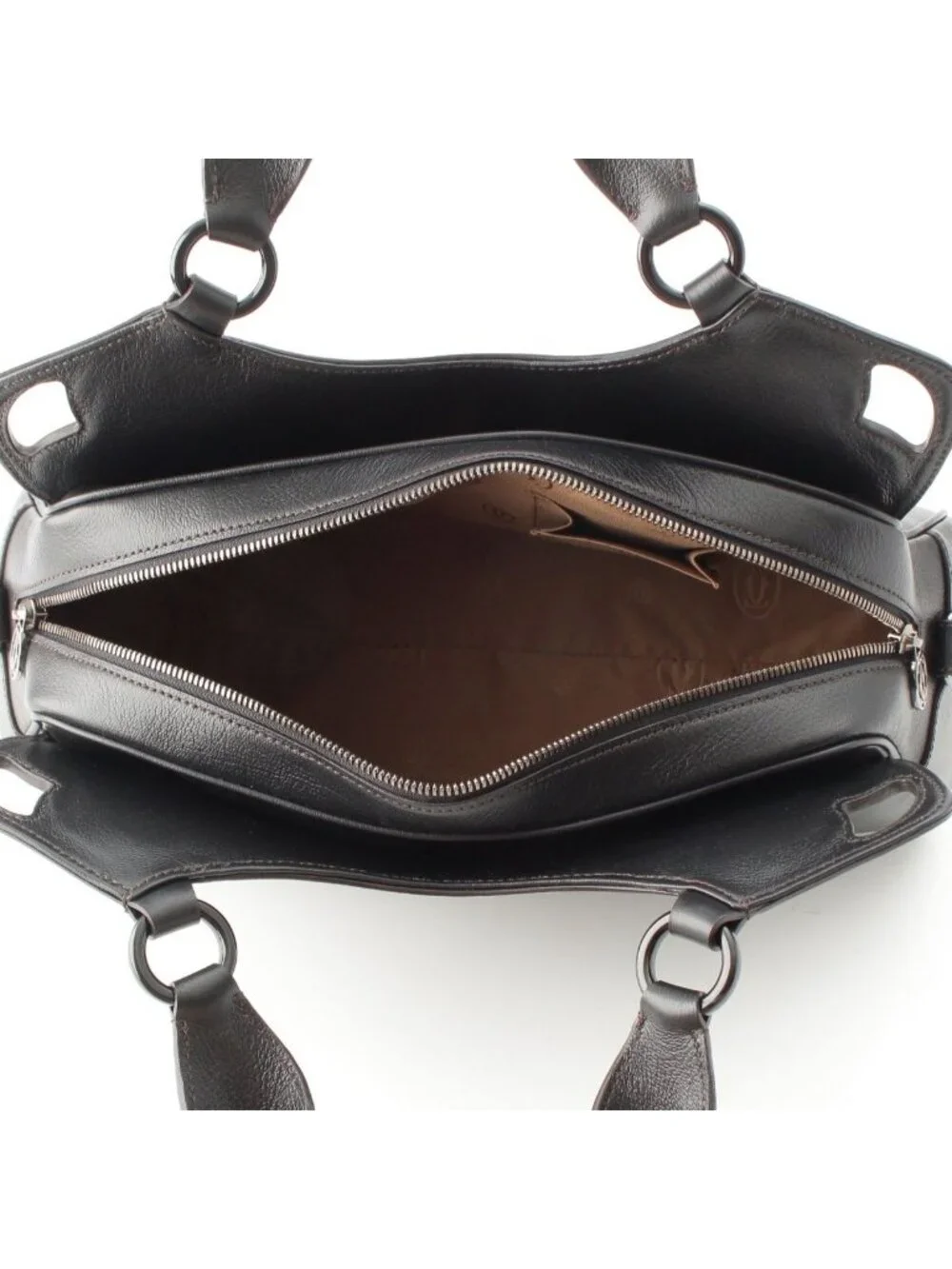 Cartier Marcello de Cartier Leather 2-Way Handbag Black